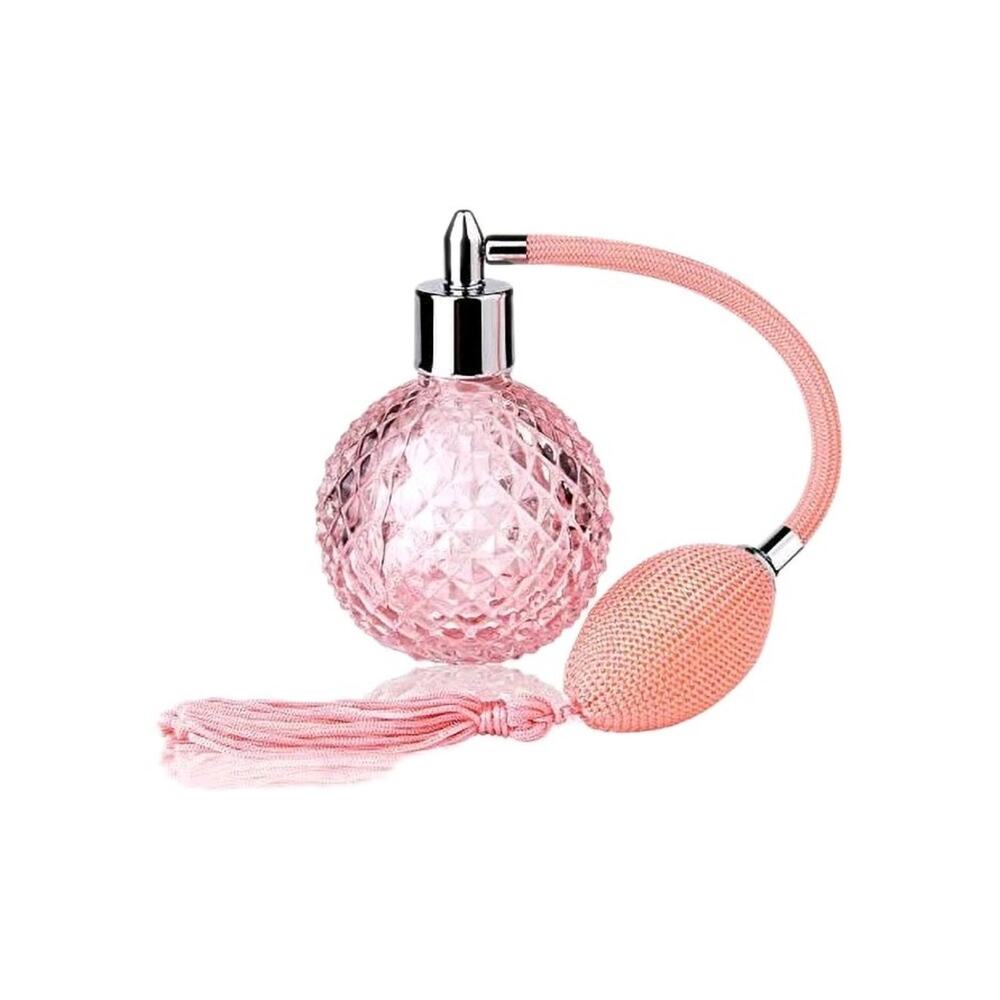 Refillable Perfume Spray Bottle Pinapple Cut pink crystal glass 100 ML (3.4 Oz
